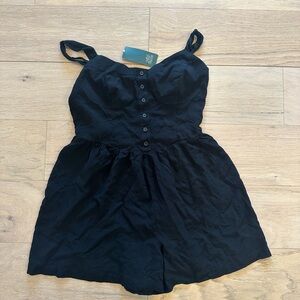 Wild Fable Black Button-Front Romper
